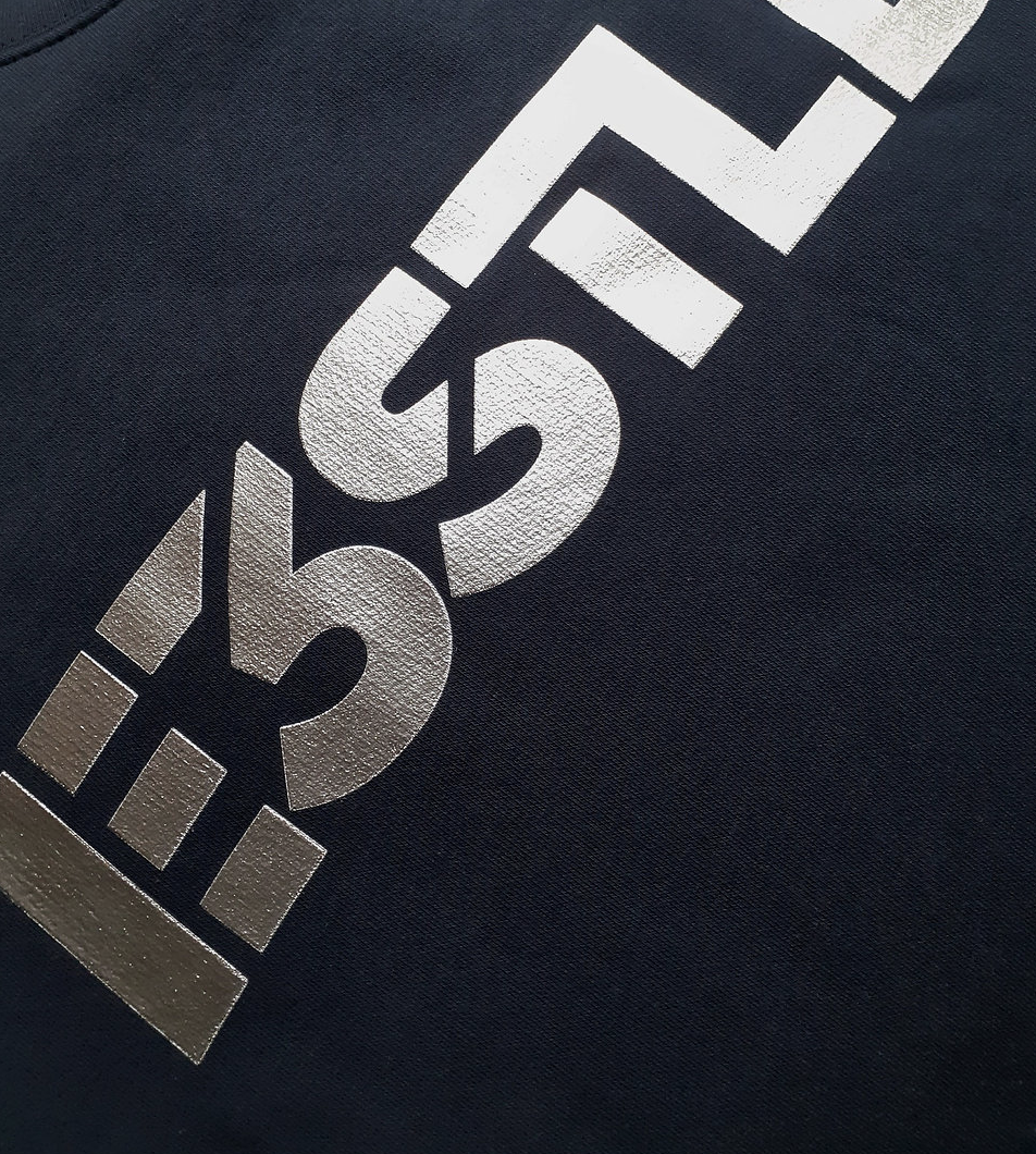 E3STLDN Navy Sweat with silver logo